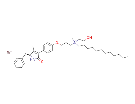 Dodecyl-(2-hydroxy-ethyl)-methyl-[3-(4-{4-methyl-2-oxo-5-[1-phenyl-meth-(Z)-ylidene]-2,5-dihydro-1H-pyrrol-3-yl}-phenoxy)-propyl]-ammonium; bromide