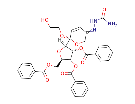 (6S)-6-(2-hydroxyethoxy)-6-(2',3',5'-tri-O-benzoyl-β-D-ribofuranosyl)pyran-3-(2H,6H)-one semicarbazone