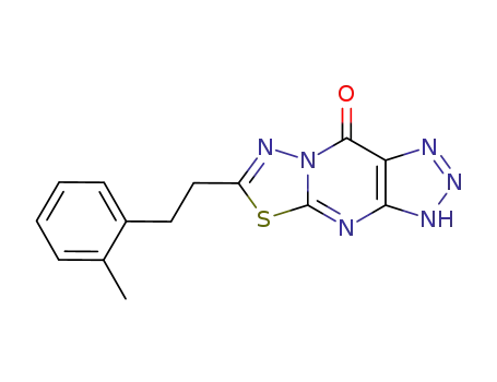 Molecular Structure of 101302-78-7 (6-[2-(2-methylphenyl)ethyl][1,3,4]thiadiazolo[3,2-a][1,2,3]triazolo[4,5-d]pyrimidin-9(2H)-one)