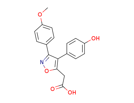 5-Isoxazoleacetic acid, 4-(4-hydroxyphenyl)-3-(4-methoxyphenyl)-