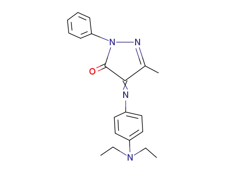 Molecular Structure of 4595-01-1 (2-Phenyl-4-[[4-(diethylamino)phenyl]imino]-5-methyl-2H-pyrazole-3(4H)-one)