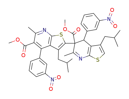3,3'-Diisobutyl-6,6'-dimethyl-4,4'-bis-(3-nitro-phenyl)-4'H-[2,5']bi[thieno[2,3-b]pyridinyl]-5,5'-dicarboxylic acid dimethyl ester
