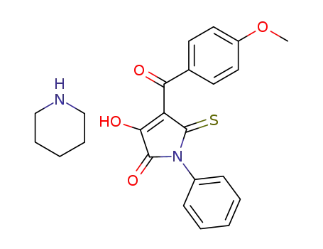 3-Hydroxy-4-(4-methoxy-benzoyl)-1-phenyl-5-thioxo-1,5-dihydro-pyrrol-2-one; compound with piperidine