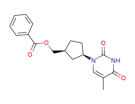 (+/-)-1-<cis-3-(hydroxymethyl)cyclopentyl>-5-methyl-2,4(1H,3H)-pyrimidinedione benzoate