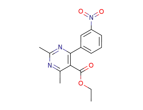 Molecular Structure of 143996-62-7 (5-Pyrimidinecarboxylic acid, 2,4-dimethyl-6-(3-nitrophenyl)-, ethyl ester)