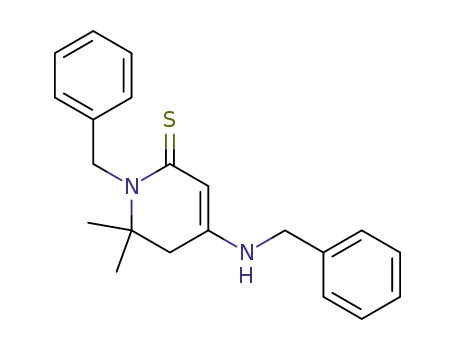 Molecular Structure of 87992-50-5 (2(1H)-Pyridinethione,
5,6-dihydro-6,6-dimethyl-1-(phenylmethyl)-4-[(phenylmethyl)amino]-)