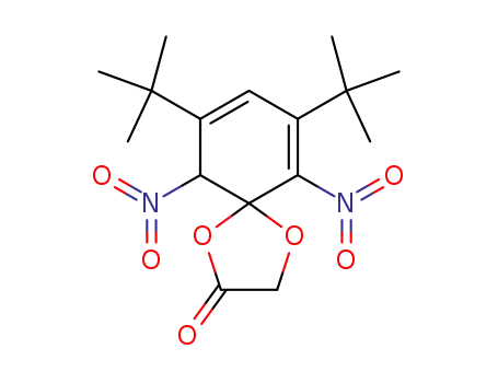 Molecular Structure of 94037-89-5 (1,4-Dioxaspiro[4.5]deca-6,8-dien-2-one,
7,9-bis(1,1-dimethylethyl)-6,10-dinitro-)