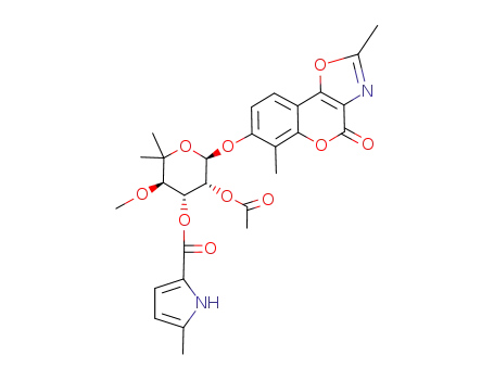 1-<(2,6-dimethyl-4-oxo-4H-<1>benzopyrano<3,4-d>oxazol-7-yl)oxy>-2-acetoxy-4-methoxy-5,5-dimethyl-3-tetrahydropyranyl 5-methyl-1H-pyrrole-2-carboxylate