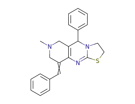 6-Methyl-4-phenyl-8-[1-phenyl-meth-(E)-ylidene]-2,3,5,6,7,8-hexahydro-4H-1-thia-3a,6,9-triaza-cyclopenta[b]naphthalene