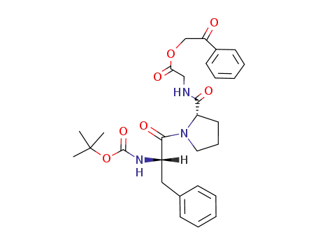 Molecular Structure of 100008-21-7 (Glycine, N-[1-[N-[(1,1-dimethylethoxy)carbonyl]-L-phenylalanyl]-L-prolyl]-,
2-oxo-2-phenylethyl ester)