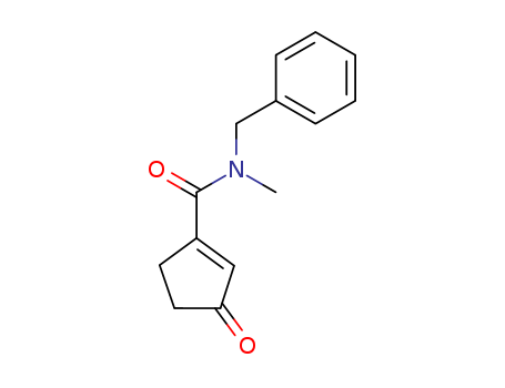 Molecular Structure of 141921-76-8 (1-Cyclopentene-1-carboxamide, N-methyl-3-oxo-N-(phenylmethyl)-)