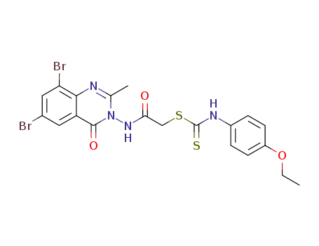 (4-Ethoxy-phenyl)-dithiocarbamic acid (6,8-dibromo-2-methyl-4-oxo-4H-quinazolin-3-ylcarbamoyl)-methyl ester