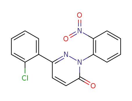 Molecular Structure of 106263-38-1 (3(2H)-Pyridazinone, 6-(2-chlorophenyl)-2-(2-nitrophenyl)-)