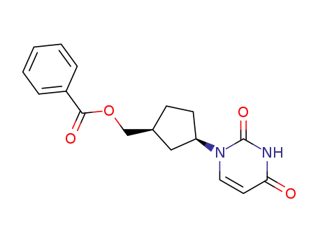 (+/-)-1-<cis-3-(hydroxymethyl)cyclopentyl>-2,4(1H,3H)-pyrimidinedione benzoate