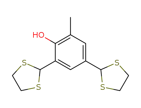 2,4-Bis-[1,3]dithiolan-2-yl-6-methyl-phenol