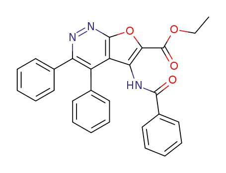 Molecular Structure of 141238-70-2 (Furo[2,3-c]pyridazine-6-carboxylic acid,
5-(benzoylamino)-3,4-diphenyl-, ethyl ester)