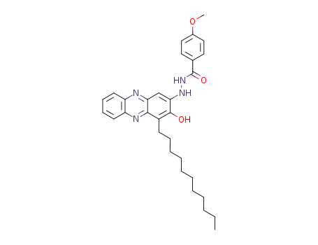 Molecular Structure of 116236-36-3 (Benzoic acid, 4-methoxy-,
2-(3-hydroxy-4-undecyl-2-phenazinyl)hydrazide)