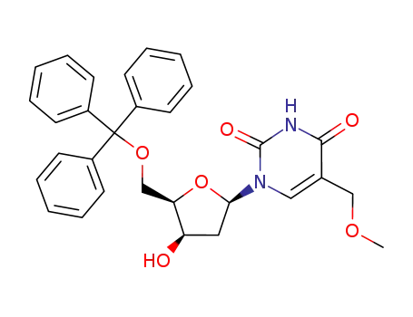 1-((2R,4R,5R)-4-Hydroxy-5-trityloxymethyl-tetrahydro-furan-2-yl)-5-methoxymethyl-1H-pyrimidine-2,4-dione