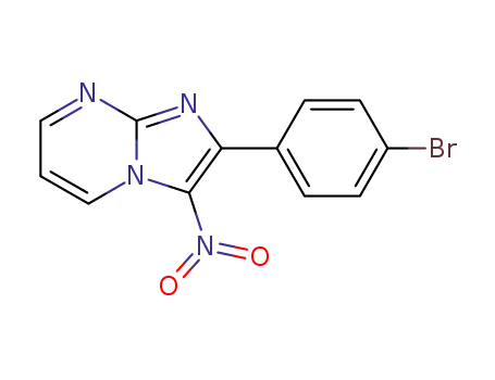 Molecular Structure of 134044-60-3 (Imidazo[1,2-a]pyrimidine, 2-(4-bromophenyl)-3-nitro-)