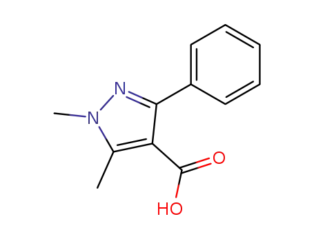 Molecular Structure of 1171501-41-9 (1,5-Dimethyl-3-phenyl-1H-pyrazole-4-carboxylic acid)