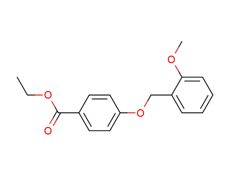 Molecular Structure of 56441-82-8 (Benzoic acid, 4-[(2-methoxyphenyl)methoxy]-, ethyl ester)