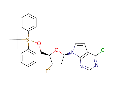 7-[(2R,4S,5R)-5-(tert-Butyl-diphenyl-silanyloxymethyl)-4-fluoro-tetrahydro-furan-2-yl]-4-chloro-7H-pyrrolo[2,3-d]pyrimidine