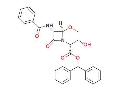 Molecular Structure of 81755-51-3 ((2R,3R,6R,7R)-7-Benzoylamino-3-hydroxy-8-oxo-5-oxa-1-aza-bicyclo[4.2.0]octane-2-carboxylic acid benzhydryl ester)