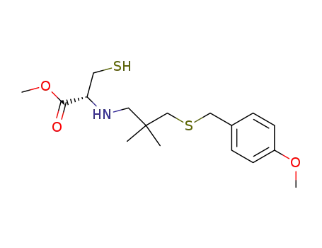 Molecular Structure of 151826-30-1 (N-<3-(4-methoxybenzylthio)-2,2-dimethylpropyl>-L-cysteine methyl ester)