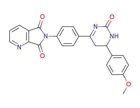 Molecular Structure of 139157-23-6 (5H-Pyrrolo[3,4-b]pyridine-5,7(6H)-dione,
6-[4-[1,2,5,6-tetrahydro-6-(4-methoxyphenyl)-2-oxo-4-pyrimidinyl]phenyl]
-)