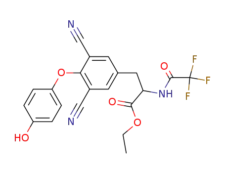 N-Trifluoracetyl-3-<4-(4-hydroxy-phenoxy)-3,5-dicyan-phenyl>-DL-alanin-ethylester
