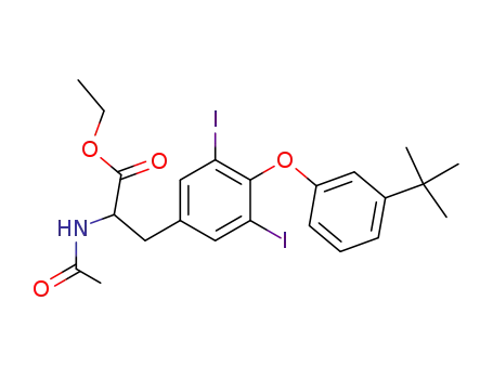 DL-N-Acetyl-3-<3,5-diiod-4-(3-tert.-butyl-phenoxy)-phenyl>-2-amino-propionsaeure-ethylester