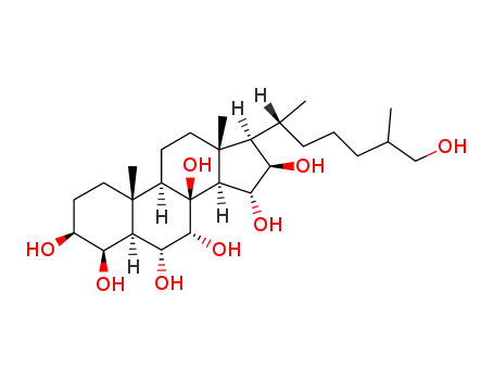 Molecular Structure of 100019-24-7 (Cholestane-3,4,6,7,8,15,16,26-octol, (3b,4b,5a,6a,7a,15a,16b,25S)-)