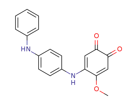 Molecular Structure of 79728-51-1 (3,5-Cyclohexadiene-1,2-dione,
4-methoxy-5-[[4-(phenylamino)phenyl]amino]-)