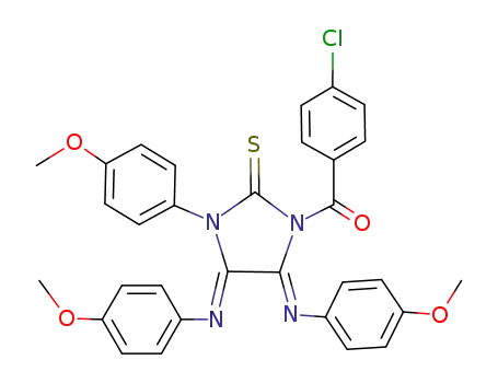 Molecular Structure of 128945-03-9 (1-(4-chlorobenzoyl)-3-(4-methoxyphenyl)-4,5-bis[(4-methoxyphenyl)imino]imidazolidine-2-thione)