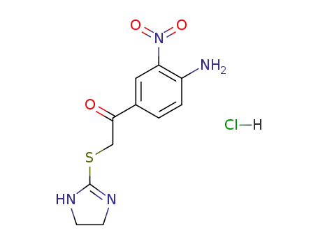 Molecular Structure of 130623-24-4 (1-(4-amino-3-nitrophenyl)-2-(4,5-dihydro-1H-imidazol-2-ylsulfanyl)ethanone hydrochloride)