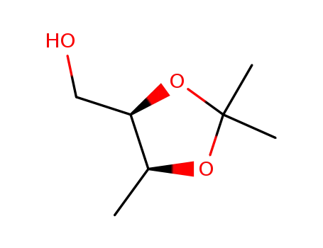 Molecular Structure of 111319-77-8 (((4R,5S)-2,2,5-Trimethyl-[1,3]dioxolan-4-yl)-methanol)