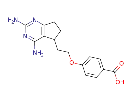 4-<2-(2,4-diamino-6,7-dihydro-5H-cyclopenta<d>pyrimidin-5-yl)ethoxy>benzoic acid