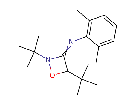 Molecular Structure of 104351-26-0 (Benzenamine,
N-[2,4-bis(1,1-dimethylethyl)-1,2-oxazetidin-3-ylidene]-2,6-dimethyl-)