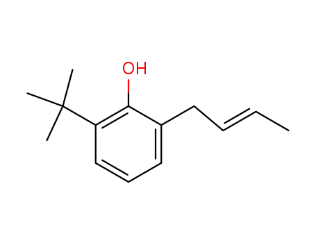 Molecular Structure of 22575-42-4 (Phenol, 2-(2-butenyl)-6-(1,1-dimethylethyl)-, (E)-)