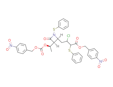 3-Chloro-4-{(2S,3S)-3-[(R)-1-(4-nitro-benzyloxycarbonyloxy)-ethyl]-4-oxo-1-phenylsulfanyl-azetidin-2-yl}-2-phenylsulfanyl-butyric acid 4-nitro-benzyl ester