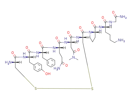 Molecular Structure of 72449-67-3 (vasopressin, (5-(N(4),N(4)-dimethyl-Asn)-8-Lys)-)