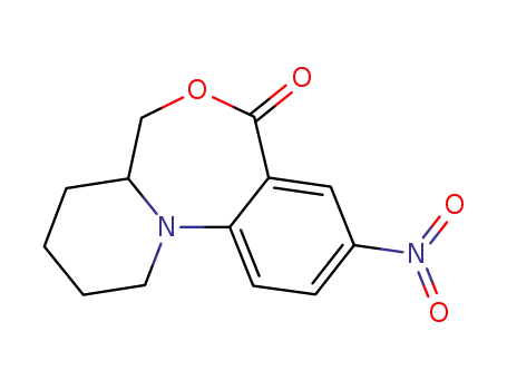 Molecular Structure of 85155-91-5 (9-Nitro-1,2,3,4,4a,5-hexahydropyrido<1,2-a><4,1>benzoxazepin-7-on)