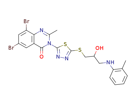 4(3H)-Quinazolinone,6,8-dibromo-3-[5-[[2-hydroxy-3-[(2-methylphenyl)amino]propyl]thio]-1,3,4-thiadiazol-2-yl]-2-methyl-