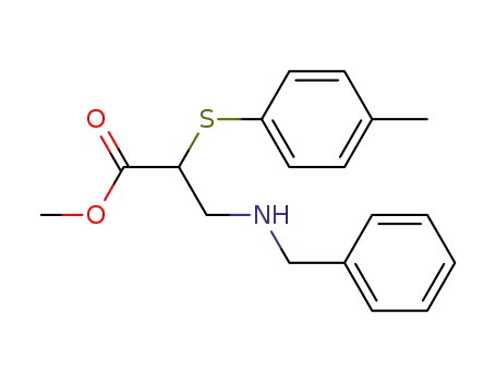 Molecular Structure of 63887-87-6 (Propanoic acid, 2-[(4-methylphenyl)thio]-3-[(phenylmethyl)amino]-,
methyl ester)