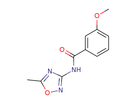 Molecular Structure of 169338-53-8 (3-Methoxy-N-(5-methyl-[1,2,4]oxadiazol-3-yl)-benzamide)