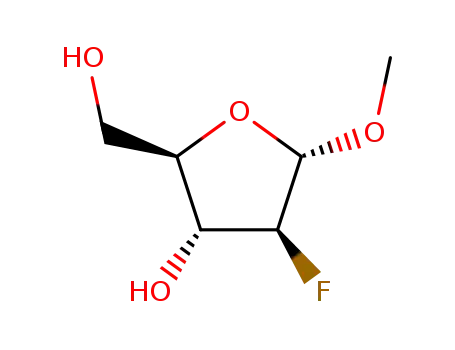 Molecular Structure of 20187-73-9 (METHYL-2-DEOXY-2-FLUORO-D-ARABINOFURANOSIDE)