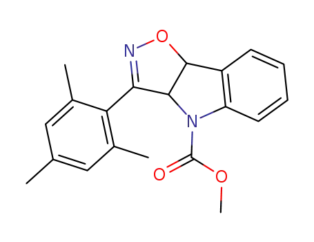 4H-Isoxazolo[4,5-b]indole-4-carboxylic acid,
3a,8b-dihydro-3-(2,4,6-trimethylphenyl)-, methyl ester