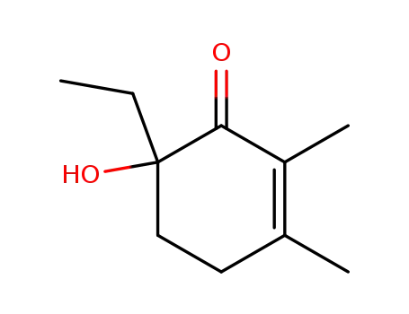 Molecular Structure of 56430-33-2 (6-Ethyl-6-hydroxy-2,3-dimethyl-cyclohex-2-enone)