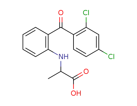 Molecular Structure of 91423-94-8 (Alanine, N-[2-(2,4-dichlorobenzoyl)phenyl]-)