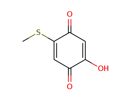Molecular Structure of 19346-89-5 (2-Hydroxy-5-methylthio-2,5-cyclohexadiene-1,4-dione)